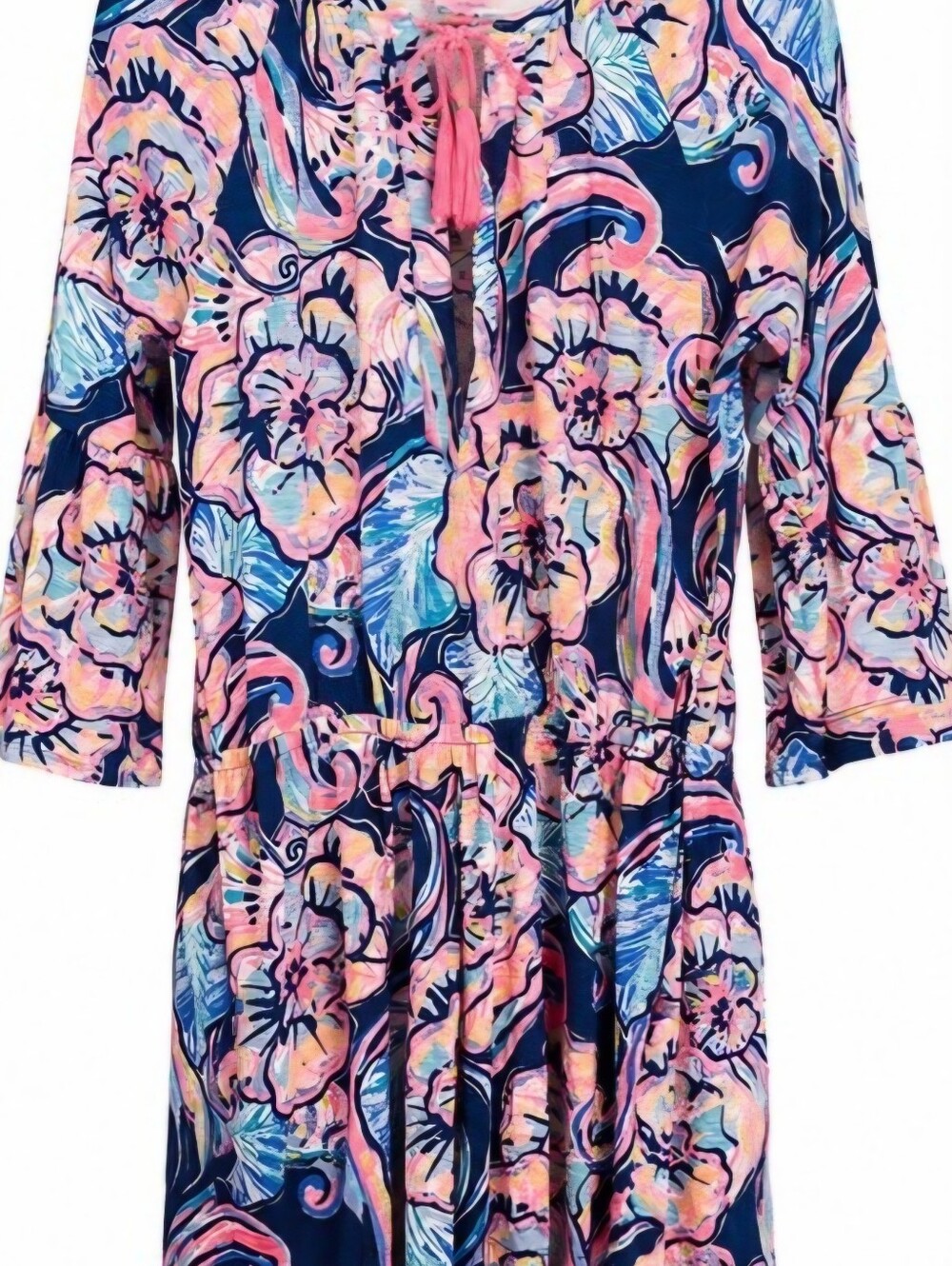 Lilly Pulitzer Del Lago Romper L Bell Sleeve Floral Romper Boho Bateau  print